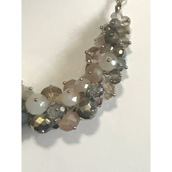 Vintage Multi Colored Glass Beaded Necklace Aurora Borealis Gold Chain - Picture 3 of 4